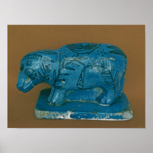 Blue hippopotamus with black decoration
