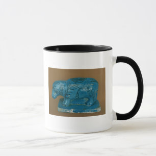 Blue hippopotamus with black decoration mug