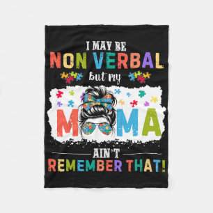 Blue His Fight Is My Fight Autism Nephew T Rex Mon Fleece Blanket