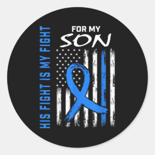 Blue His Fight Is My Fight Diabetes Awareness Shir Classic Round Sticker