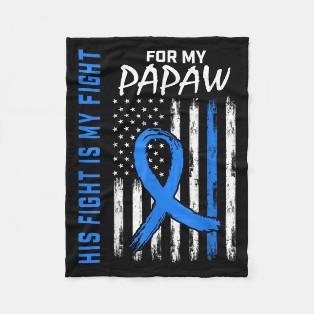 Blue His Fight Is My Fight Diabetes Awareness Shir Fleece Blanket (Front)