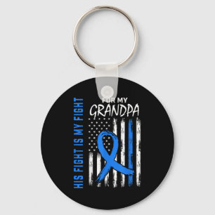 Blue His Fight Is My Fight Diabetes Awareness Shir Key Ring