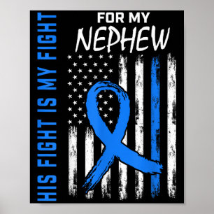 Blue His Fight Is My Fight Diabetes Awareness Shir Poster