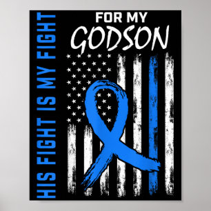 Blue His Fight Is My Fight Diabetes Awareness Shir Poster