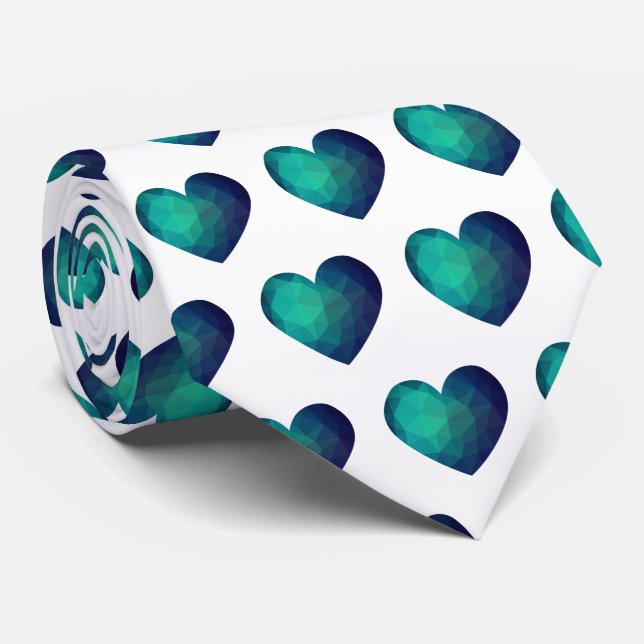 Blue hitech heart love tie (Rolled)