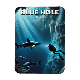 Blue Hole Belise Scuba Diving Magnet
