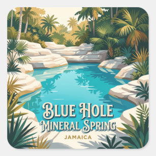 Blue Hole Mineral Spring Negril Jamaica Square Sticker