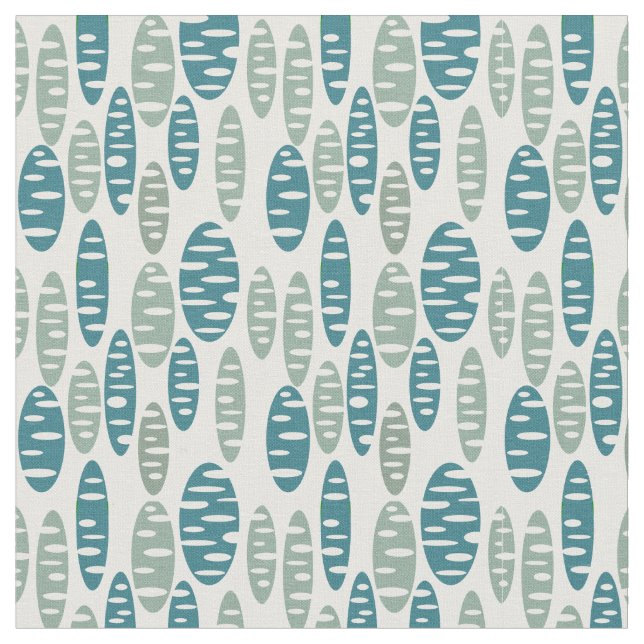 Blue Holey Ovals  Fabric (Close Up)