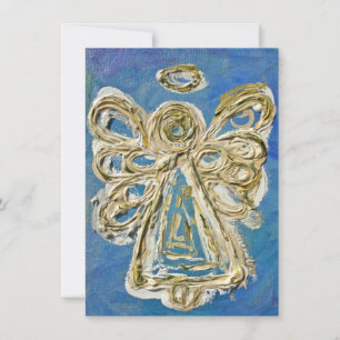 Blue Holiday Angel Custom Invite or Invitation