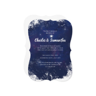 Blue Holiday Greetings Card Christmas Invitation