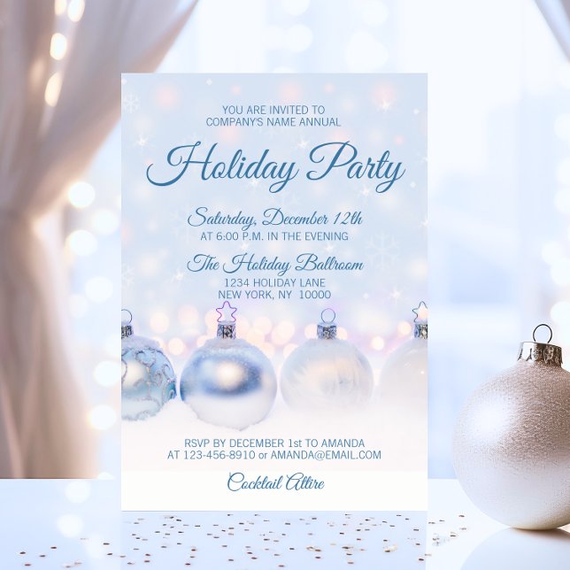 Blue HOLIDAY PARTY Office Company Work Employees Invitation (Blue HOLIDAY PARTY Office Company Work Employees Invitation)