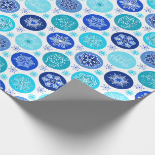 Blue Holidays Snowflakes Wrapping Paper