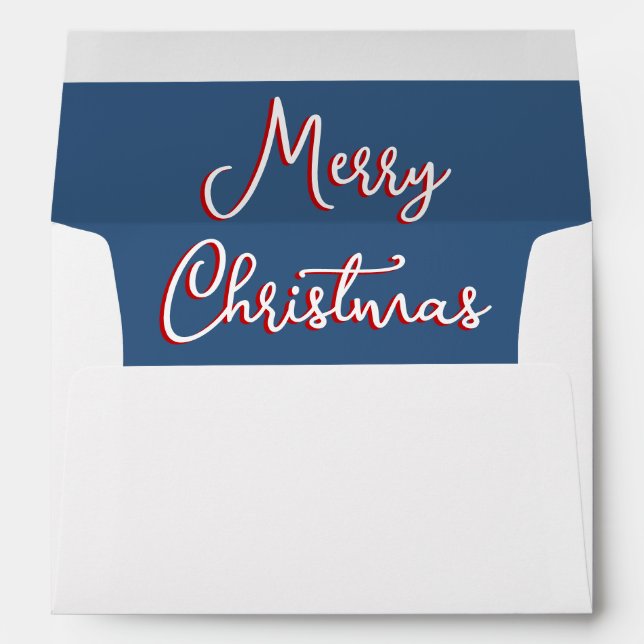 Blue Holly Jolly Christmas Mailing Envelope (Back (Bottom))