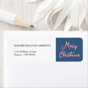 Blue Holly Jolly Christmas Return Address Label