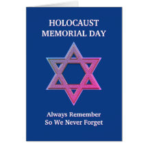 Blue Holocaust Remembrance Day Memorial Card