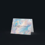 Blue Holographic Opal Gold Glitter Personalised Card<br><div class="desc">Unleash your creative flair with our iridescent blue and pink opalescent blank greeting card design, delicately accented with flecks of gold glitter for a touch of beauty and innovation. Make a memorable impression with this blend of elegance and artistic expression, perfect for showcasing your unique style in personal correspondence! Original...</div>