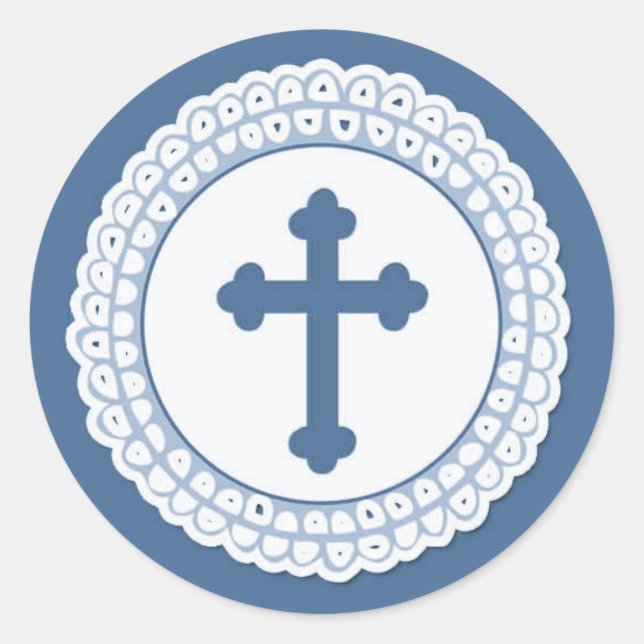 Blue Holy Cross Stickers (Front)