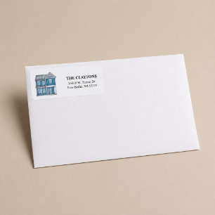 Blue Home Return Address Labels