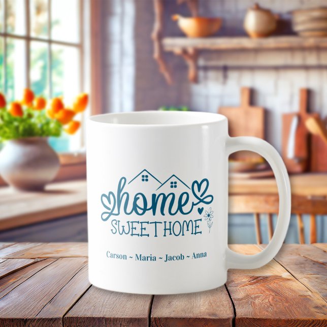 Blue Home Sweet Home Personalised Coffee Mug (Blue Home Sweet Home Personalized Coffee Mug
)