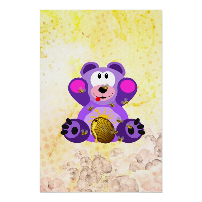 Blue honey bear poster (Front)