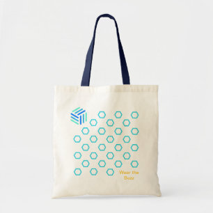 Blue Honeycomb Tote Bag Eco-Friendly Bee Design