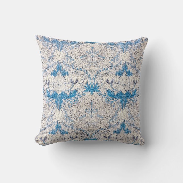 Blue Honeysuckle (by William Morris) Cushion (Front)