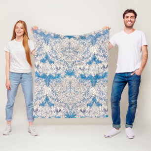 Blue Honeysuckle (by William Morris) Fleece Blanket