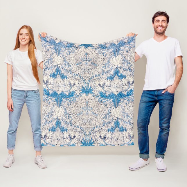 Blue Honeysuckle (by William Morris) Fleece Blanket (In Situ)
