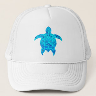 Blue Honu Tribal Turtle Trucker Hat