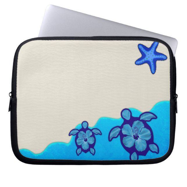 Blue Honu Turtles Laptop Sleeve (Front)