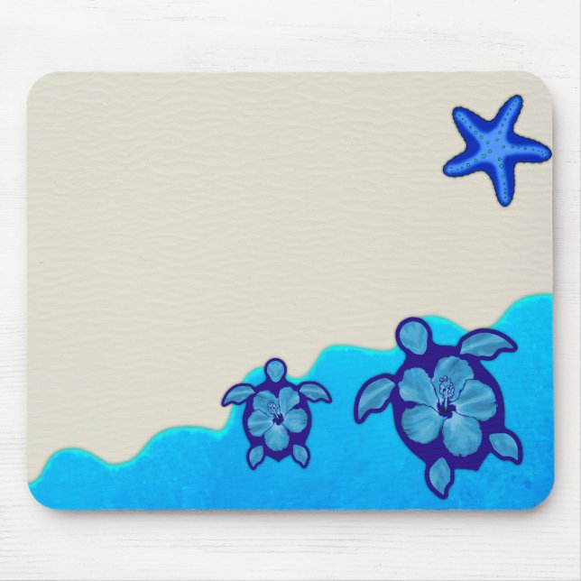 Blue Honu Turtles Mouse Pad (Front)