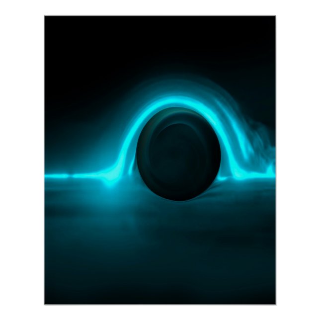 Blue Horizon Blackhole Glossy Poster (Front)