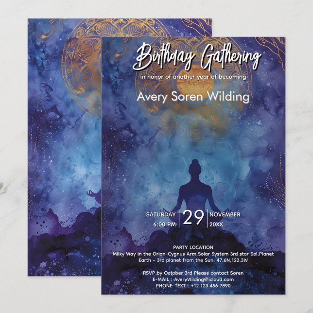 Blue Horizon | Calm Meditation Composition Invitation (Front/Back)