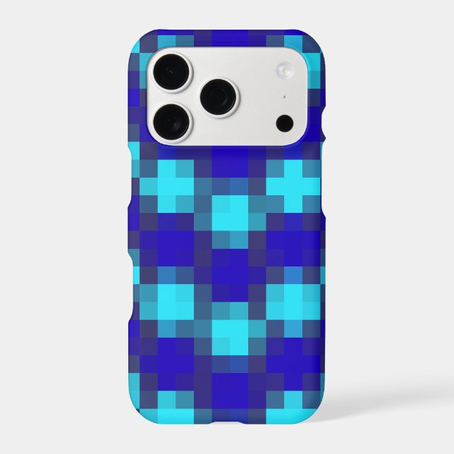 Blue Horizon: Checkered Pattern In Four Blues, (Back)
