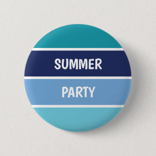 Blue Horizontal Striped 6 Cm Round Badge