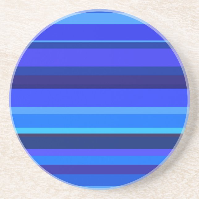 Blue horizontal stripes coaster (Front)