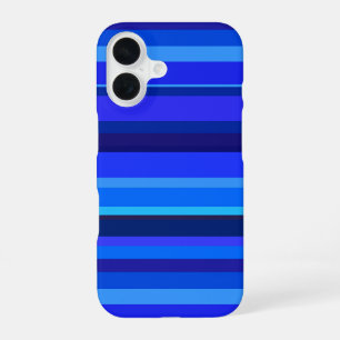 Blue horizontal stripes iPhone 16 case