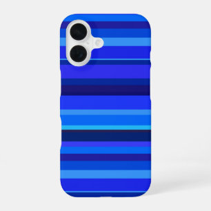 Blue horizontal stripes iPhone 16 case