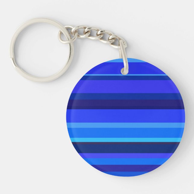 Blue horizontal stripes key ring (Front)