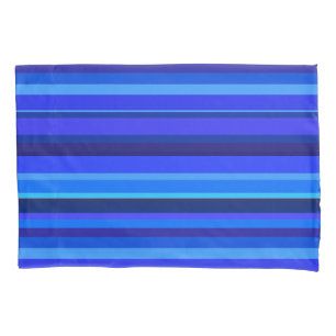 Blue horizontal stripes pillowcase