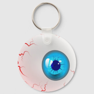 Blue Horror Eyeball Key Ring