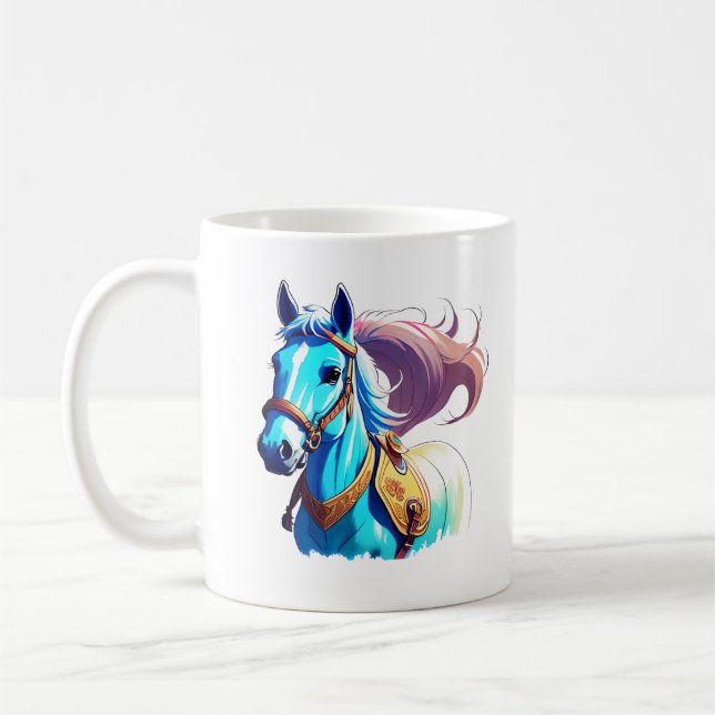 Blue Horse Coffee Mug (Left)