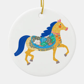 Blue horse collection ceramic tree decoration