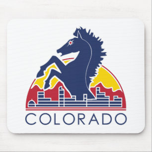Blue Horse Colorado Logo Mouse Pad