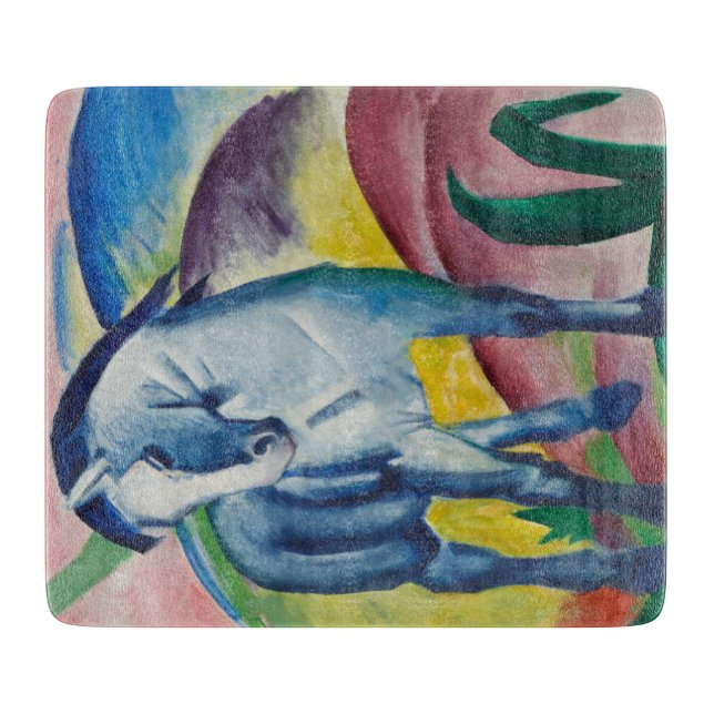 Blue Horse (Cute Animal) (by Marc Franz) Cutting Board (Front)