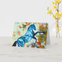 Blue Horse Dancing in Moonlight  