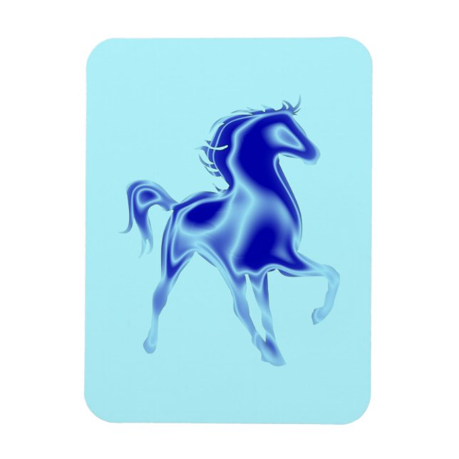 Blue Horse Magnet Custom Colours (Vertical)