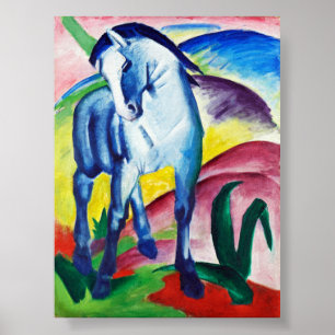 Blue horse painting by Franz Marc Poster