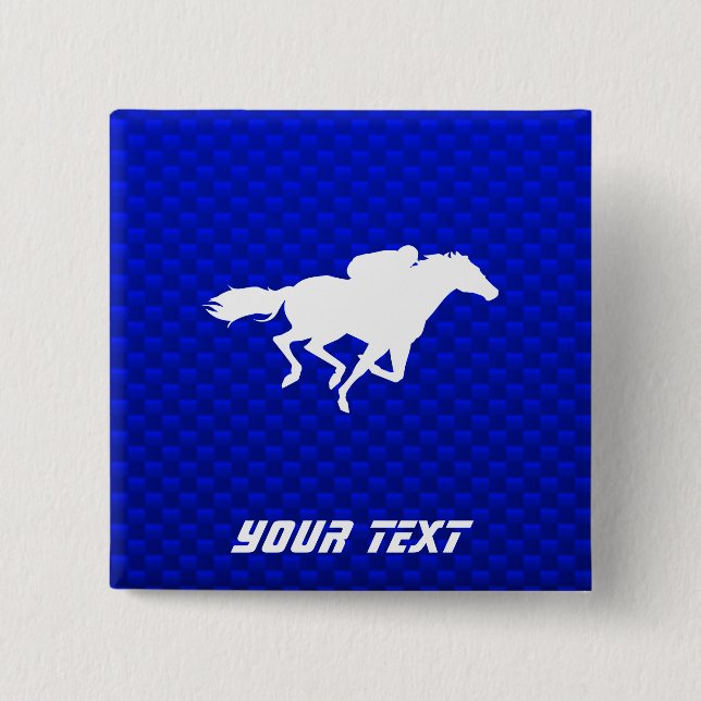 Blue Horse Racing 15 Cm Square Badge (Front)