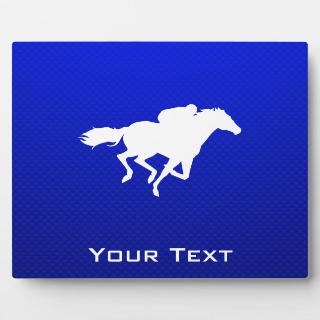 Blue Horse Racing Plaque (Front)